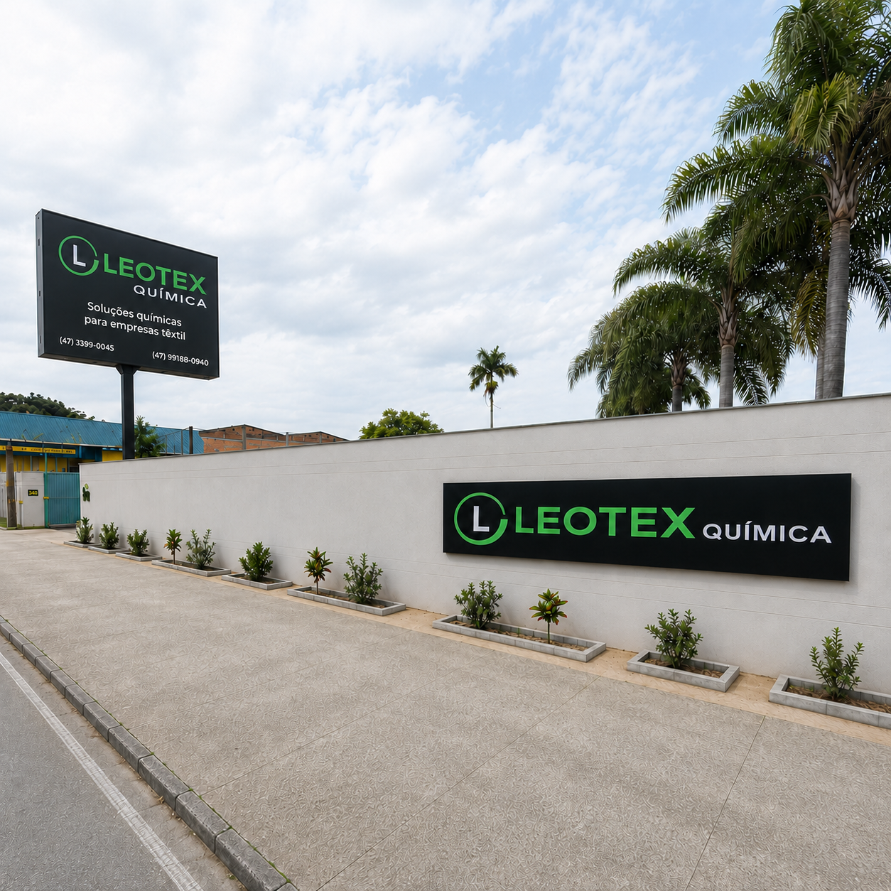 Fachada da sede da Leotex Química